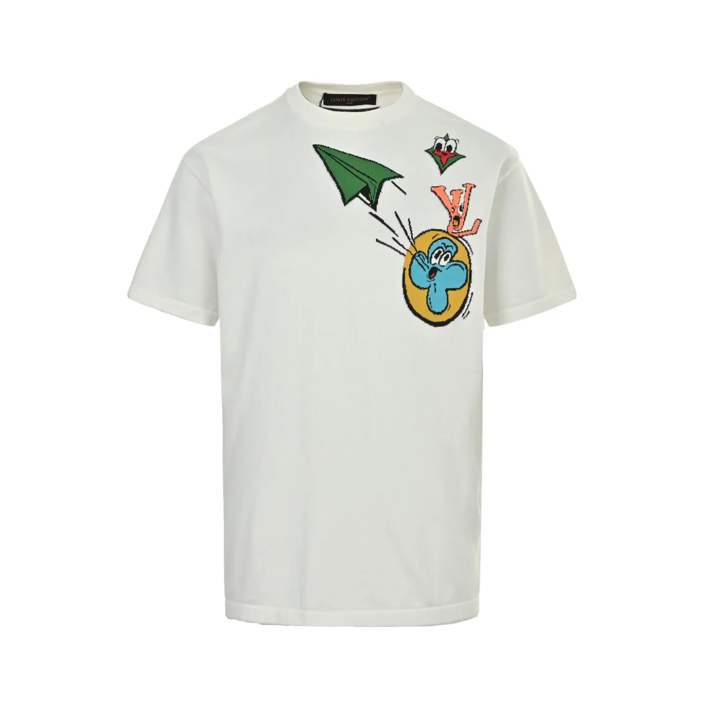 Louis Vuitton/Louis Vuitton cartoon paper airplane jacquard knitted short sleeves